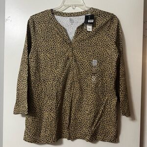 Kim Rogers Leopard 3/4 Sleeve Blouse XL
